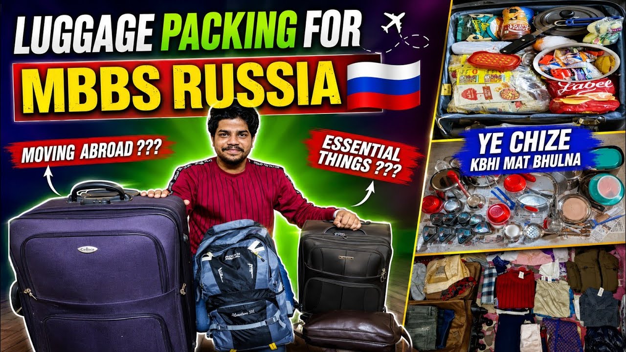 Luggage packing for Mbbs Russia 🇷🇺 || Packing for abroad|| Luggage packing guide ❣️ 🎒