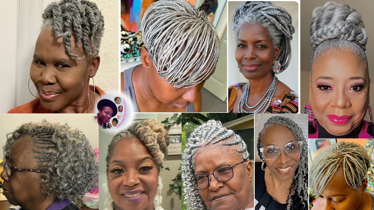 BRAIDED HAIRSTYLES FOR GRAY HAIR|GRAY BRAIDS HAIRSTYLES FOR OLDER WOMEN