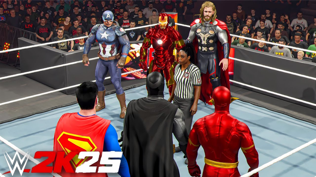 Мстители против супергероев DC | Командный матч на выбывание — WWE 2K25