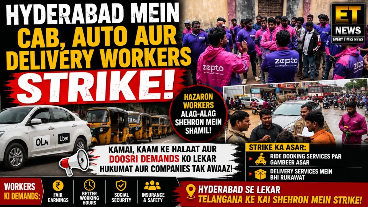 Hyderabad Cab Drivers Strike | App-Based Workers Ka Bada Protest