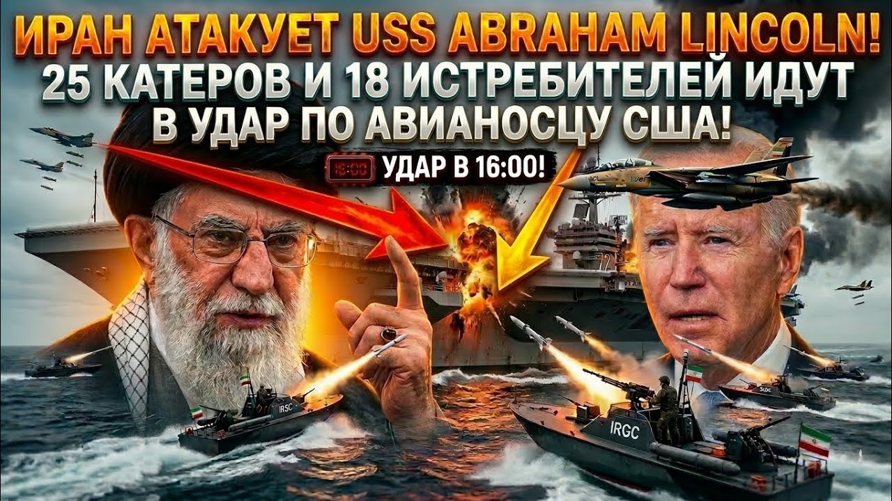 Иран атакует USS Abraham Lincoln: 25 катеров и 18 истребителей идут в удар по авианосцу США