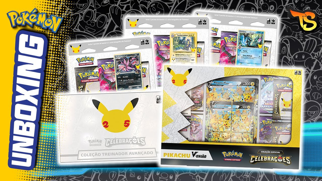 FAMOSO 1 DE CADA! ABRINDO TODOS OS PRODUTOS DE CELEBRAÇÕES! - Pokémon TCG