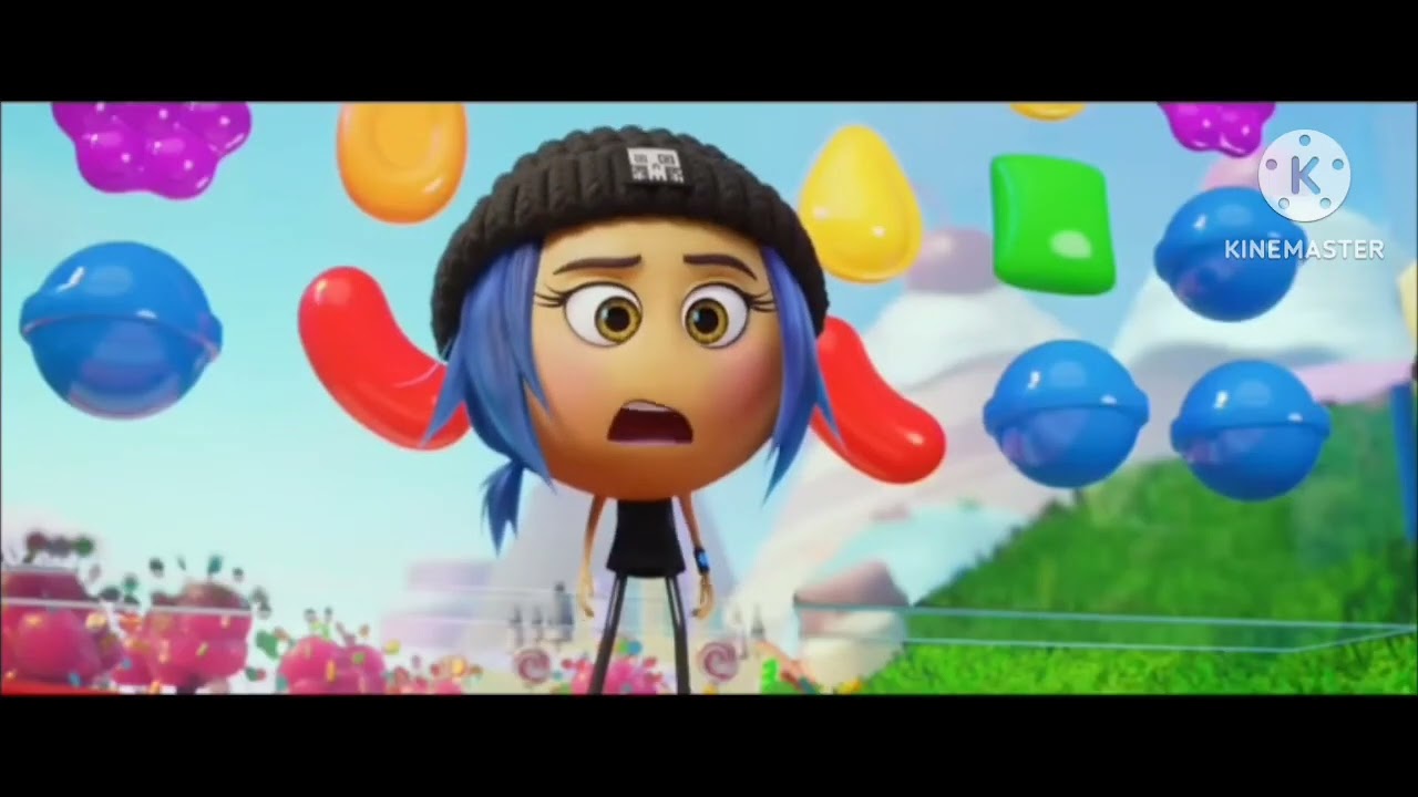 The Emoji Movie Candy Crush with the actual candies in Candy Crush Saga Part 1