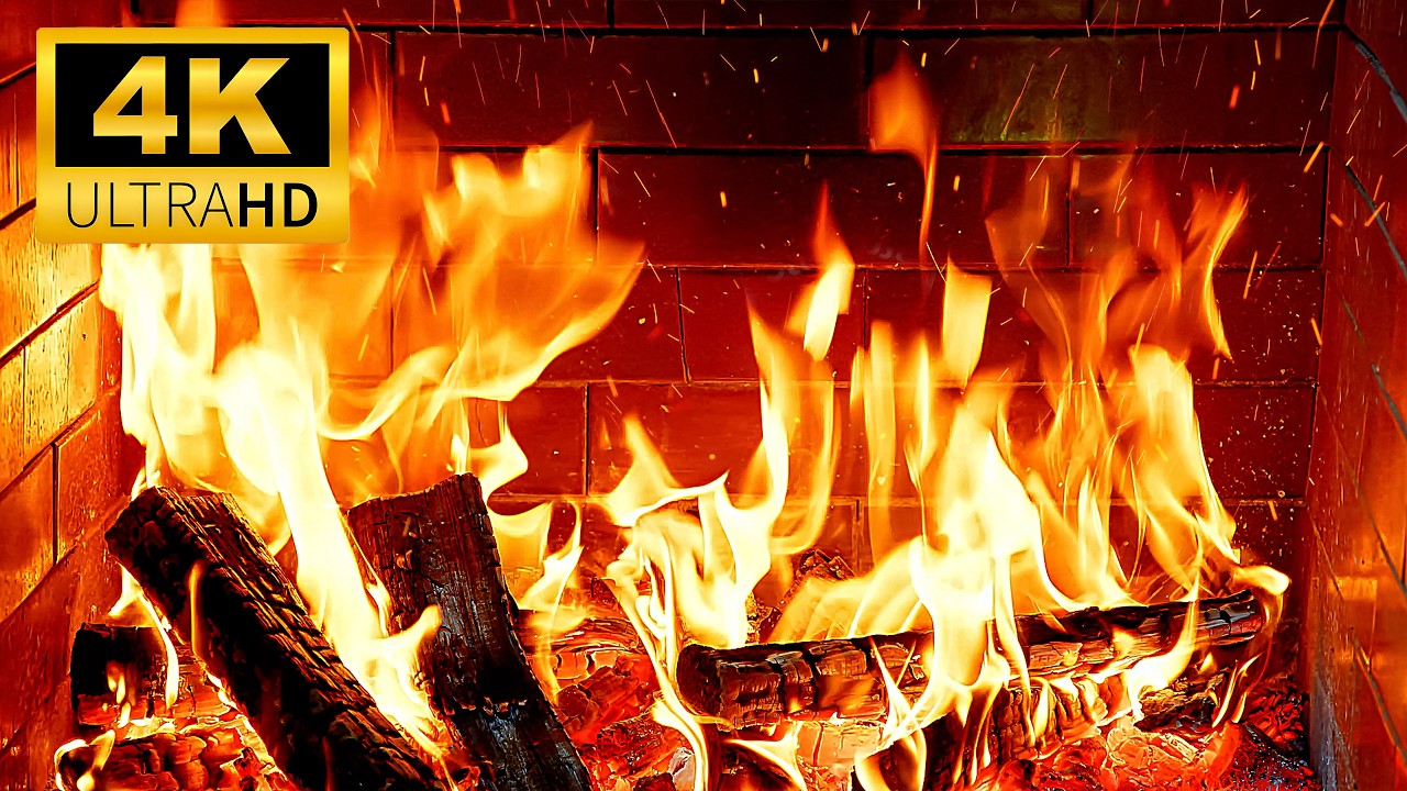 Daily Cozy Fireplace 4K for TV🔥Warm Ambience with Crackling Logs & Burning Fire Sounds
