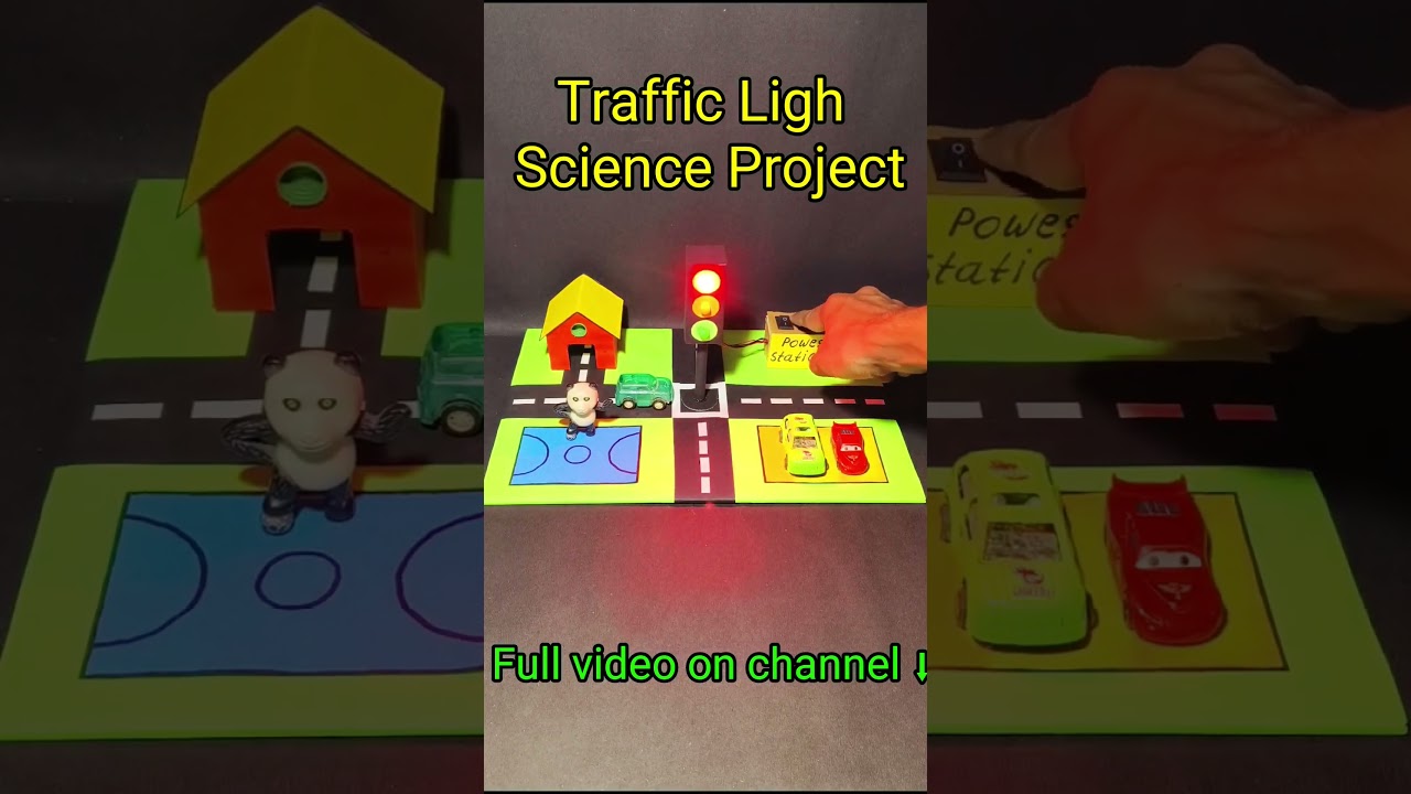 Traffic signal model for school project #youtubeshorts #science #shortvideo #shorts #short #diy
