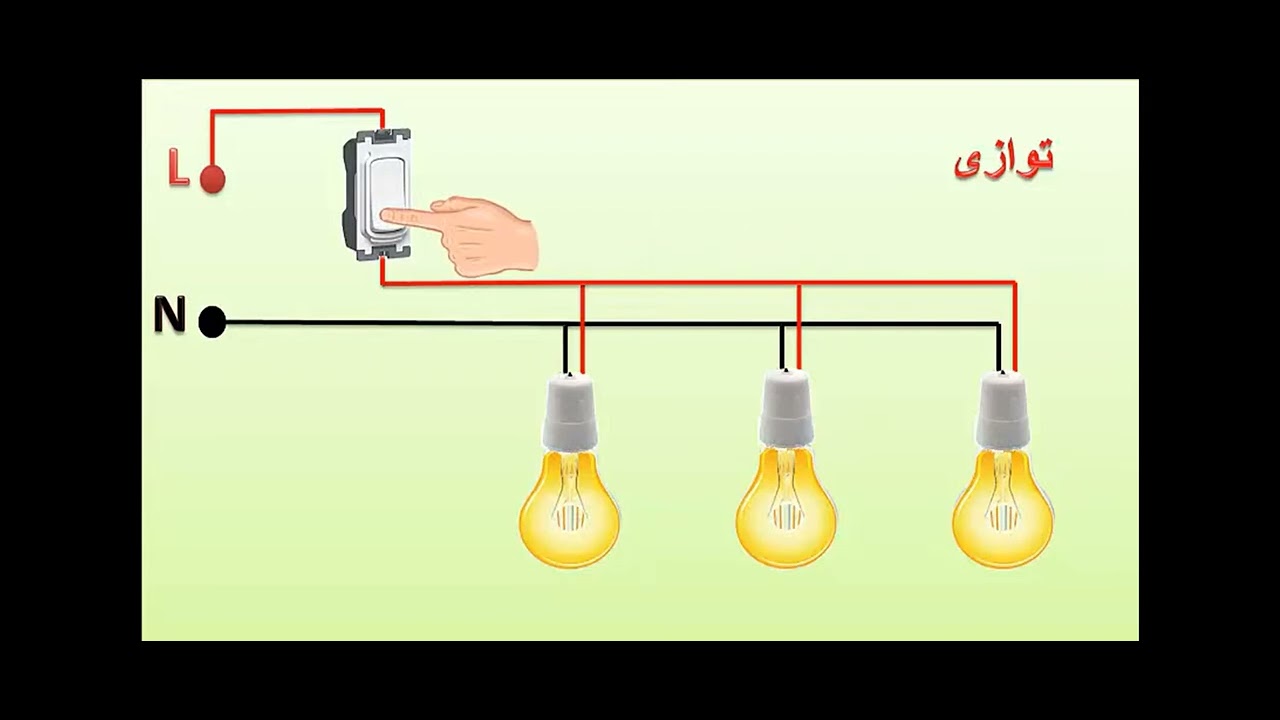 ربط ثلاث مصابيح و مفتاح تشغيل واحد يتحكم بالثلاث مصابيح (على التوازي وعلى التوالي)