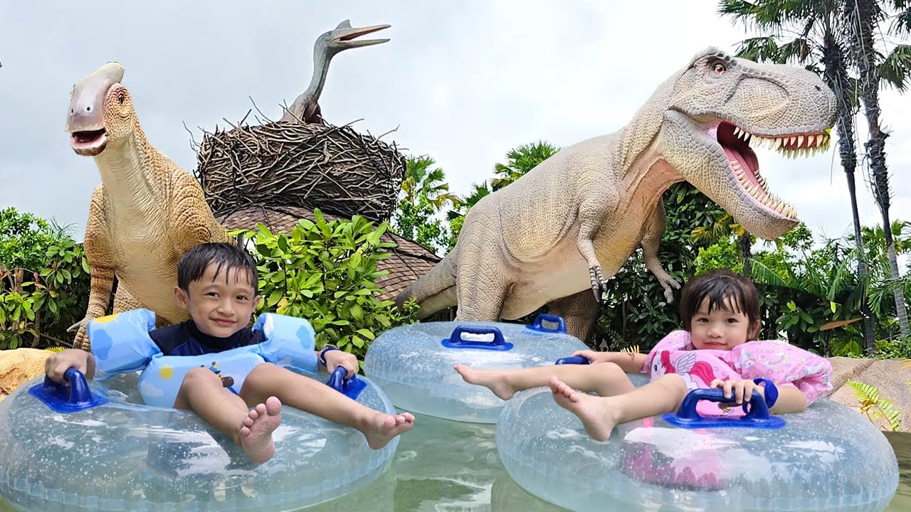 สวนน้ำ VanaNava Hua Hin l EP.2 นั่งห่วงยางลอยน้ำผจญภัยไดโนเสาร์ เล่นสวนน้ำ VanaNava Hua Hin