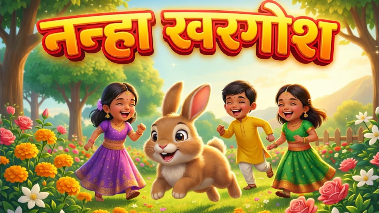 🐰 नन्हा खरगोश कूदता जाए | Hindi Nursery Rhymes | Bunny Song for Kids