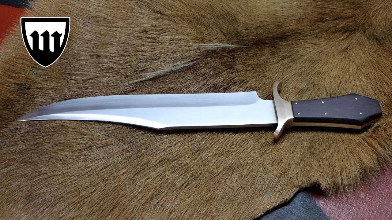 Making a stainless steel bowie knife, the complete movie.