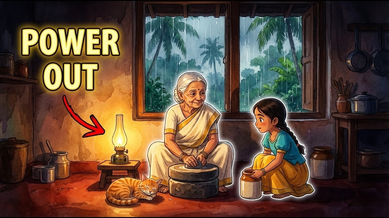 90s Kerala Power Outage ASMR: Ammachi's Mango Pickle & Rain | Desi Ghibli Night