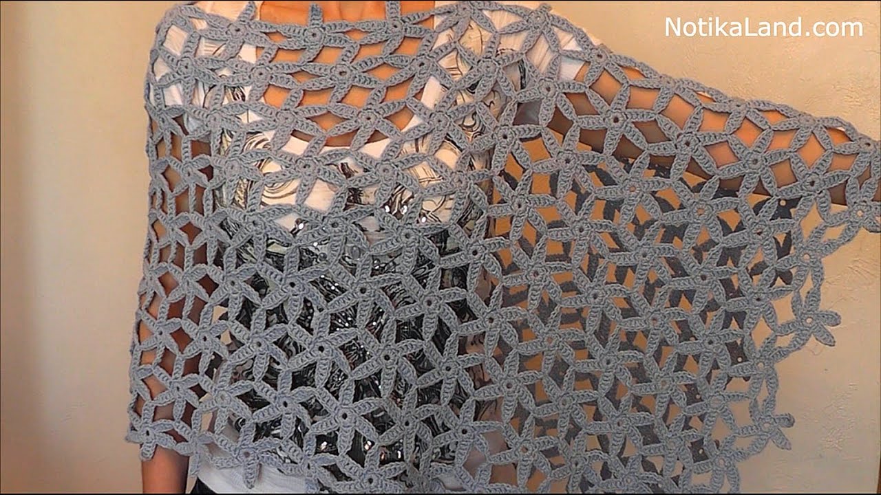 Crochet Poncho Shawl Scarf. Tutorial Part 2