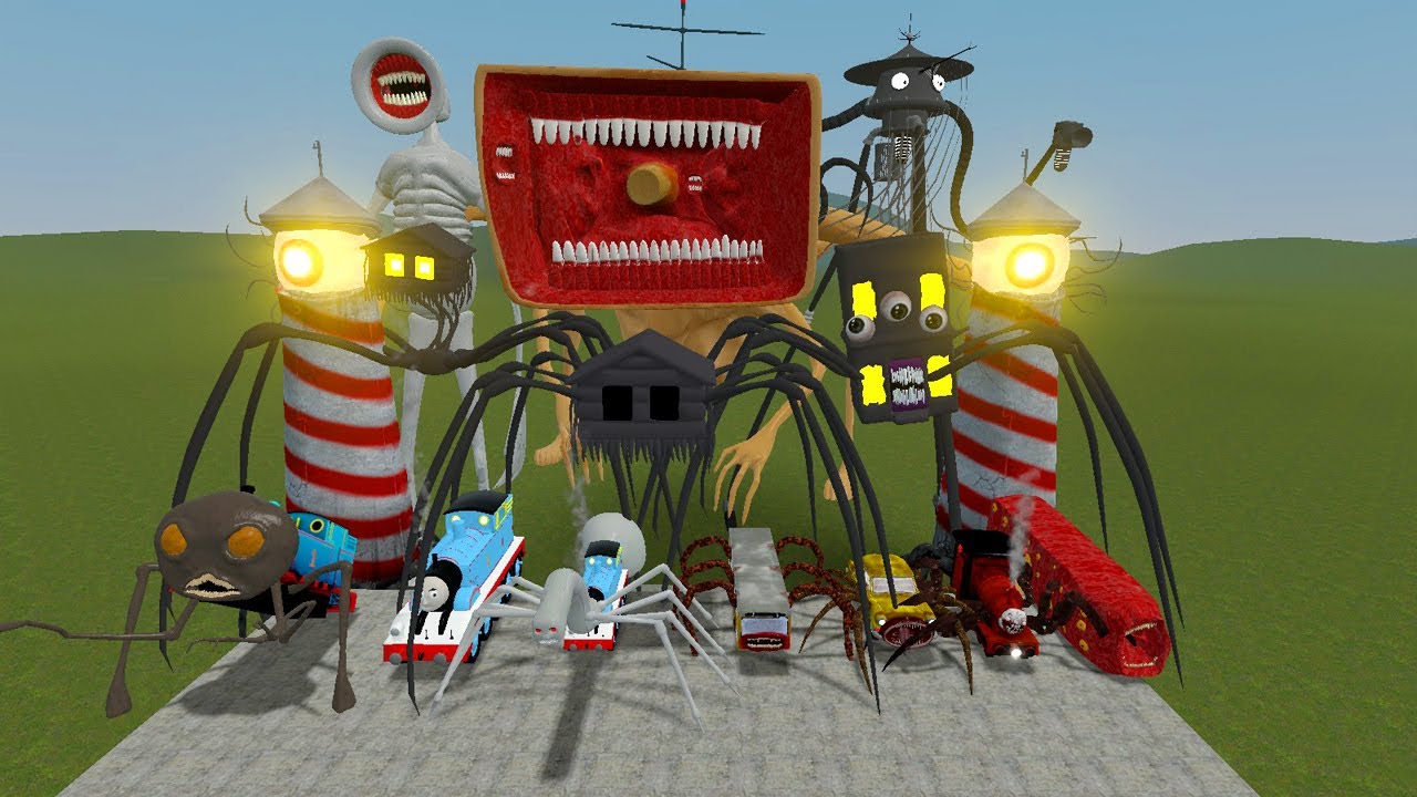 Monster Battle: HOUSE HEAD,CAR EATER,BUS EATER,CHOO CHOO CHARLES,HOUSE HEAD,TRAIN EATER (GMOD)