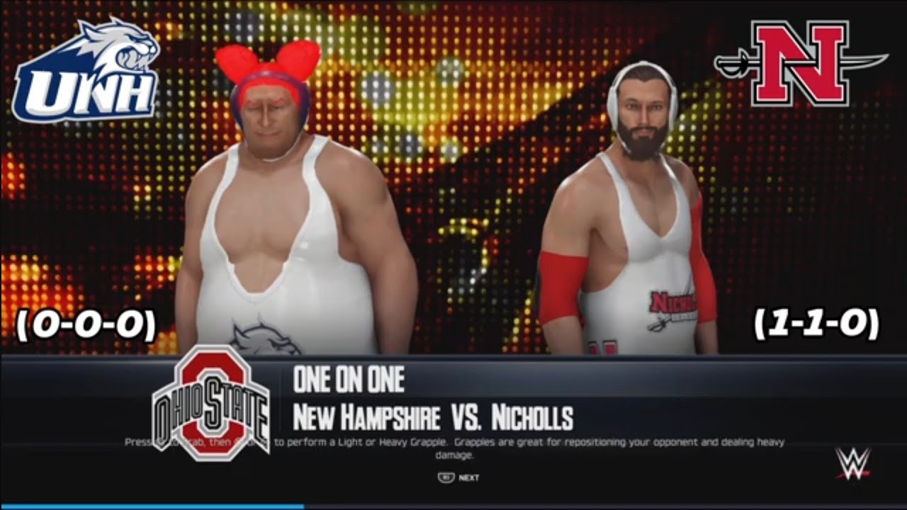 New Hampshire vs #19 Nicholls | WWE 2K25 NCAA Men's Wrestling Sim 