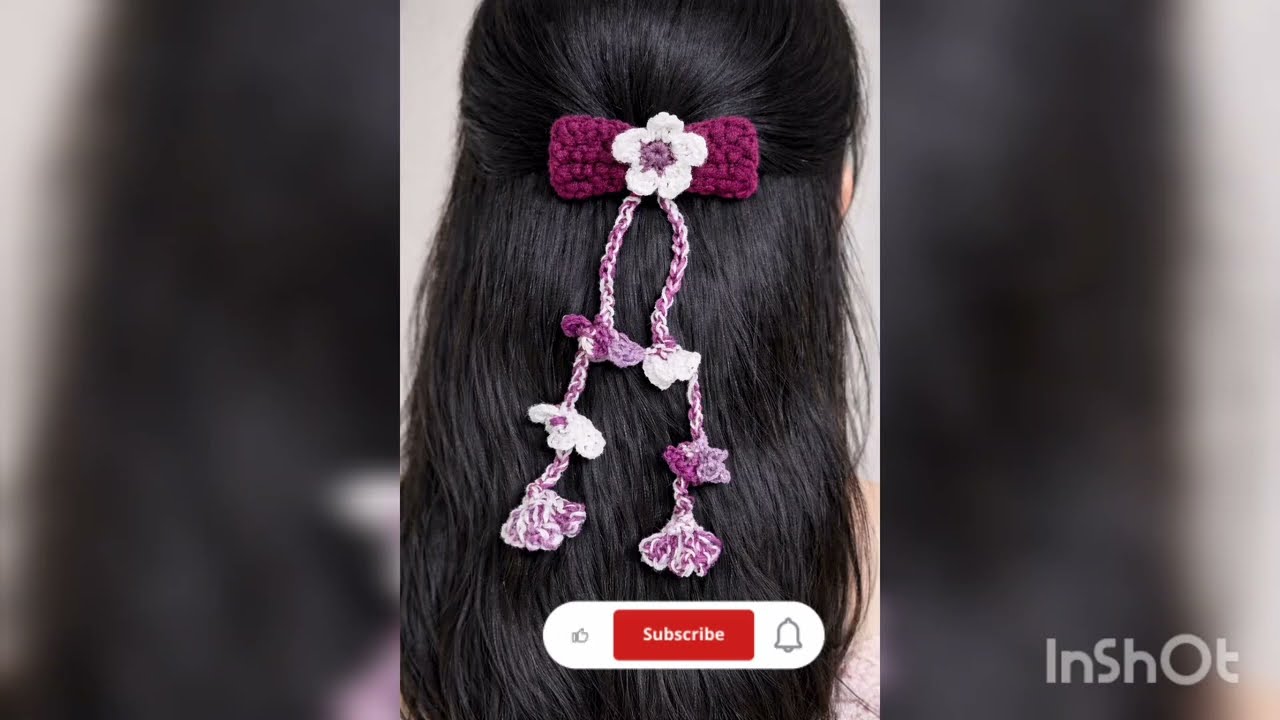 Beautiful Crochet bow tie hair accessory#crochet #diy #handmade 