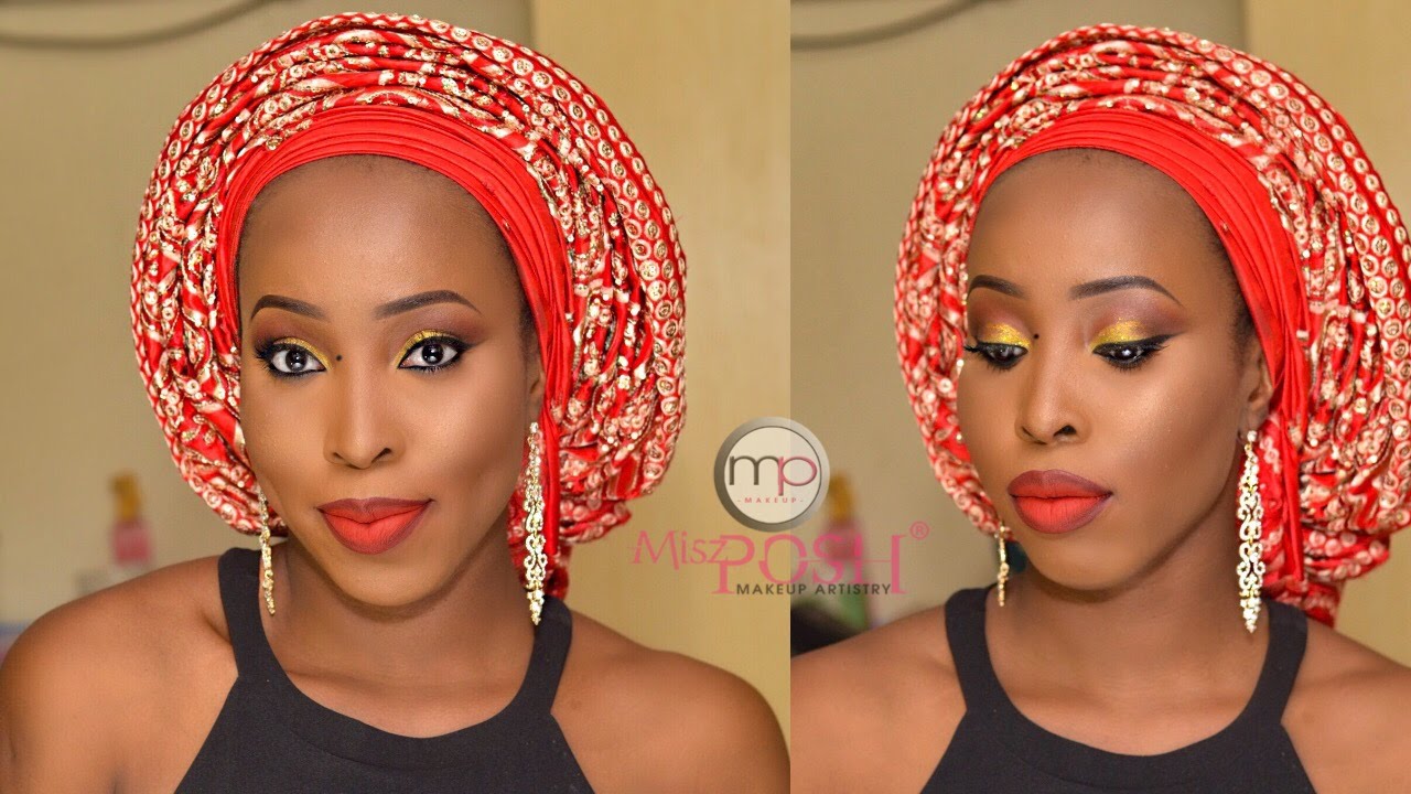 Makeup Tutorial - Asoebi bella #2 - African| Gele |ankara inspired | For dark skin | Women of colour