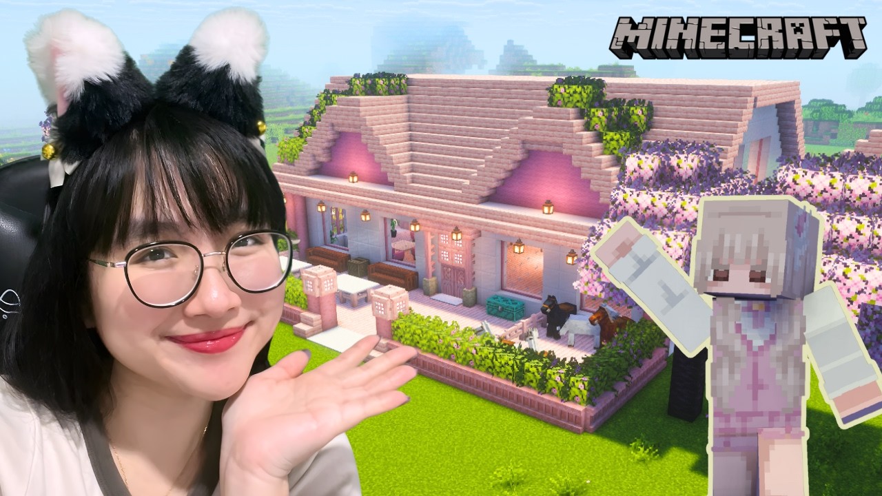 Bangun RUMAH KUCING Serba PINK di MINECRAFT!