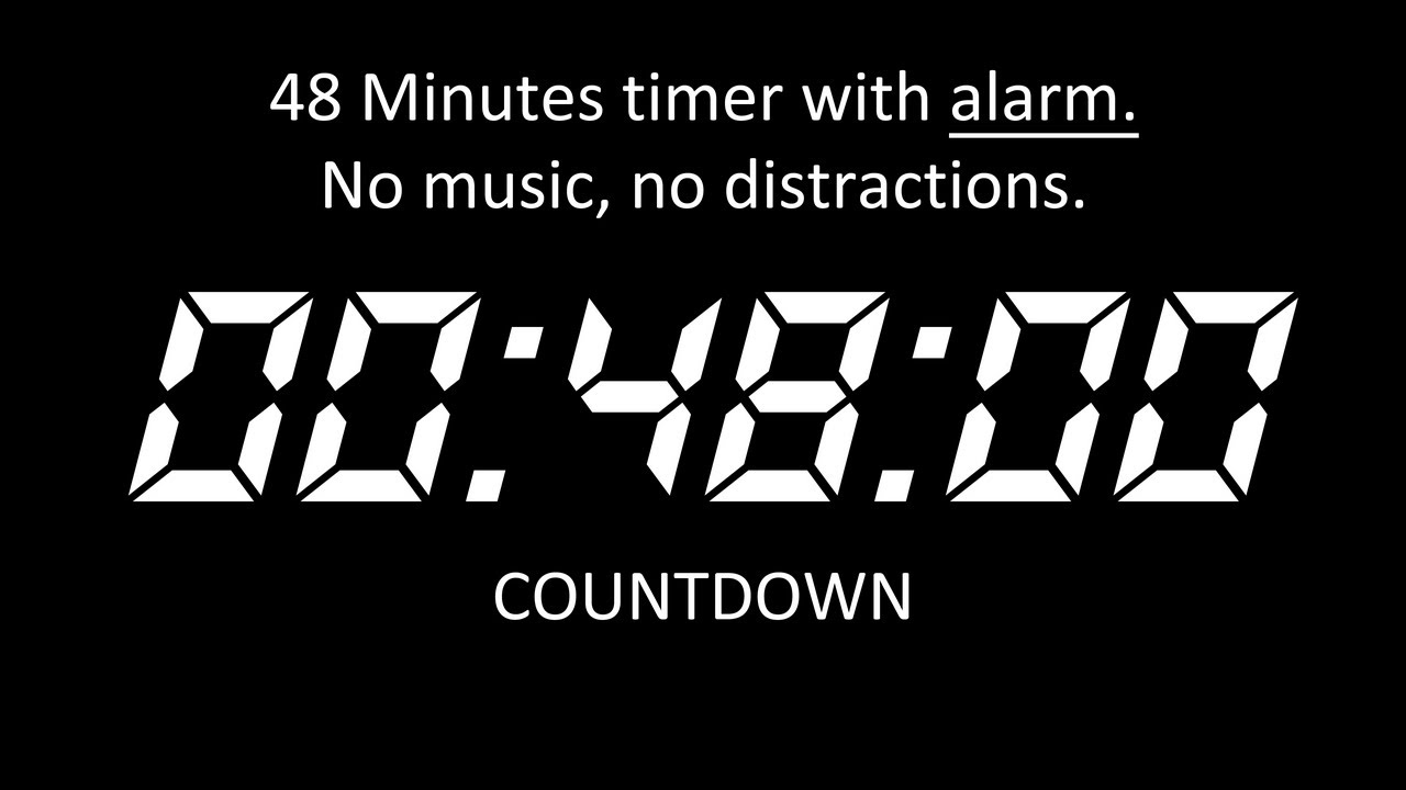 48 MINUTES COUNTDOWN | DIGITAL CLASSIC CLOCK | ALARM | OK TIMER