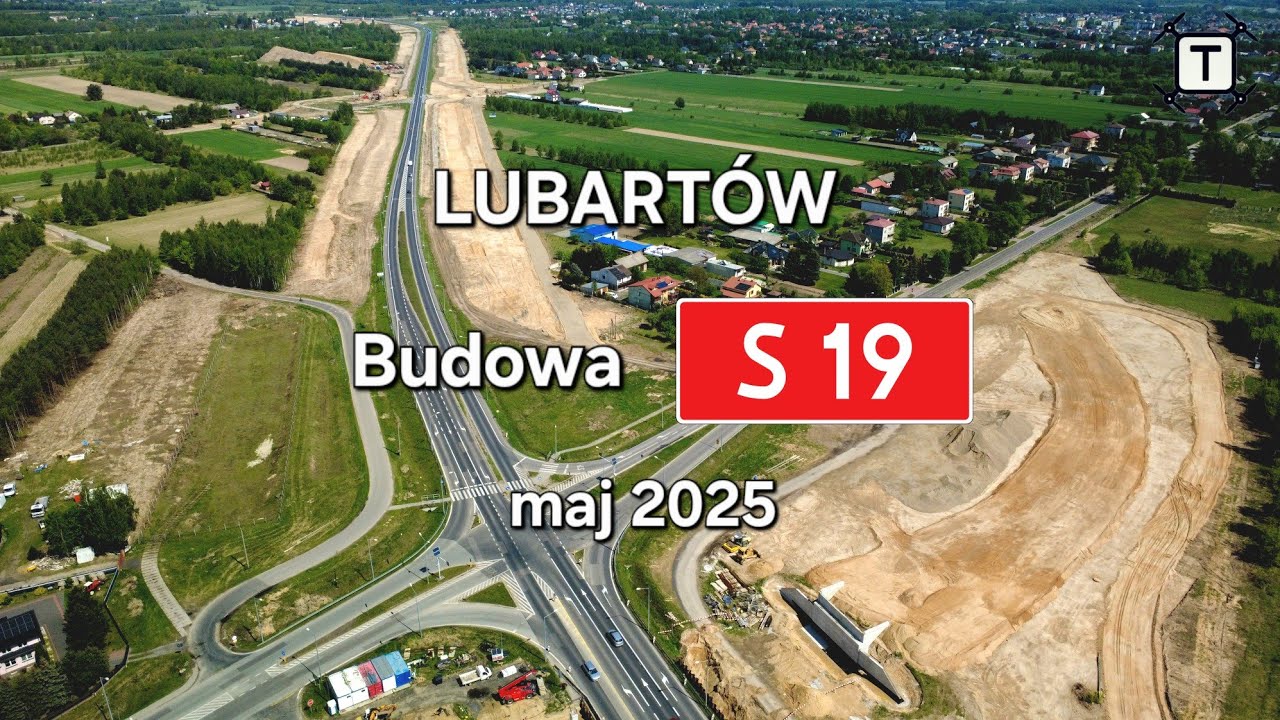 Budowa drogi ekspresowej S19- Lubartów (ul. Lipowa i Nowodworska) z drona-  3 maja 2025