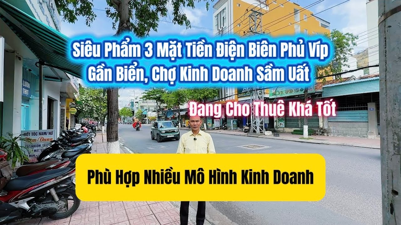 Lô đất 3 mặt tiền Điện Biên Phủ gần biển, chợ kinh doanh tấp nập quá hiếm 