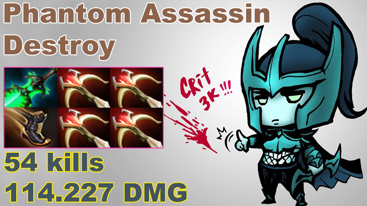 Phantom Assassin Destroy | Amazing build with 4 daedalus | Dota 2 Gameplay 2017