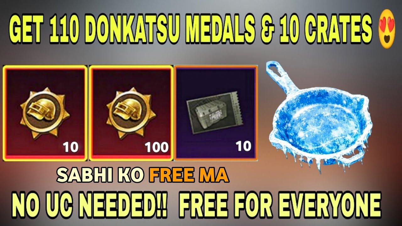 PUBG Japan FREE Rewards! Get 110 Donkatsu Medals + 10 Crates & Ice Pan Skin 🎁