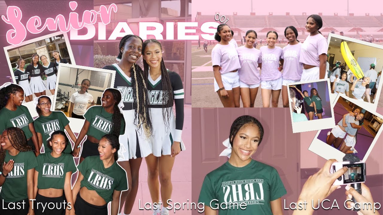 SENIOR DIARIES 001👩🏽‍🎓| Cheer Tryouts + Spring Football Scrimmage + UCA Cheer Camp