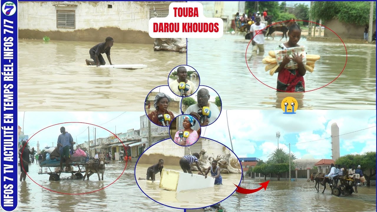 Touba: Le quartier Darou Khoudoss compl&egrave;tement envahi par les eaux de pluie..une situation &eacute;c&oelig;urante