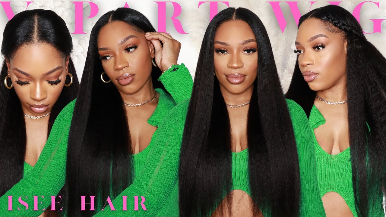 MY NEW FAVORITE 🥰 26” NEW KINKY STRAIGHT UPGRADED V PART WIG 🔥 ISEE HAIR