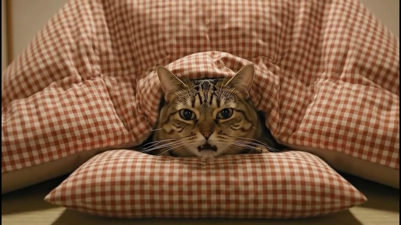 【単発バイト猫のハル】ハル、コタツ売り場でバイト！【Part-Time Cat Haru】Haru’s Shift at the Kotatsu Section!