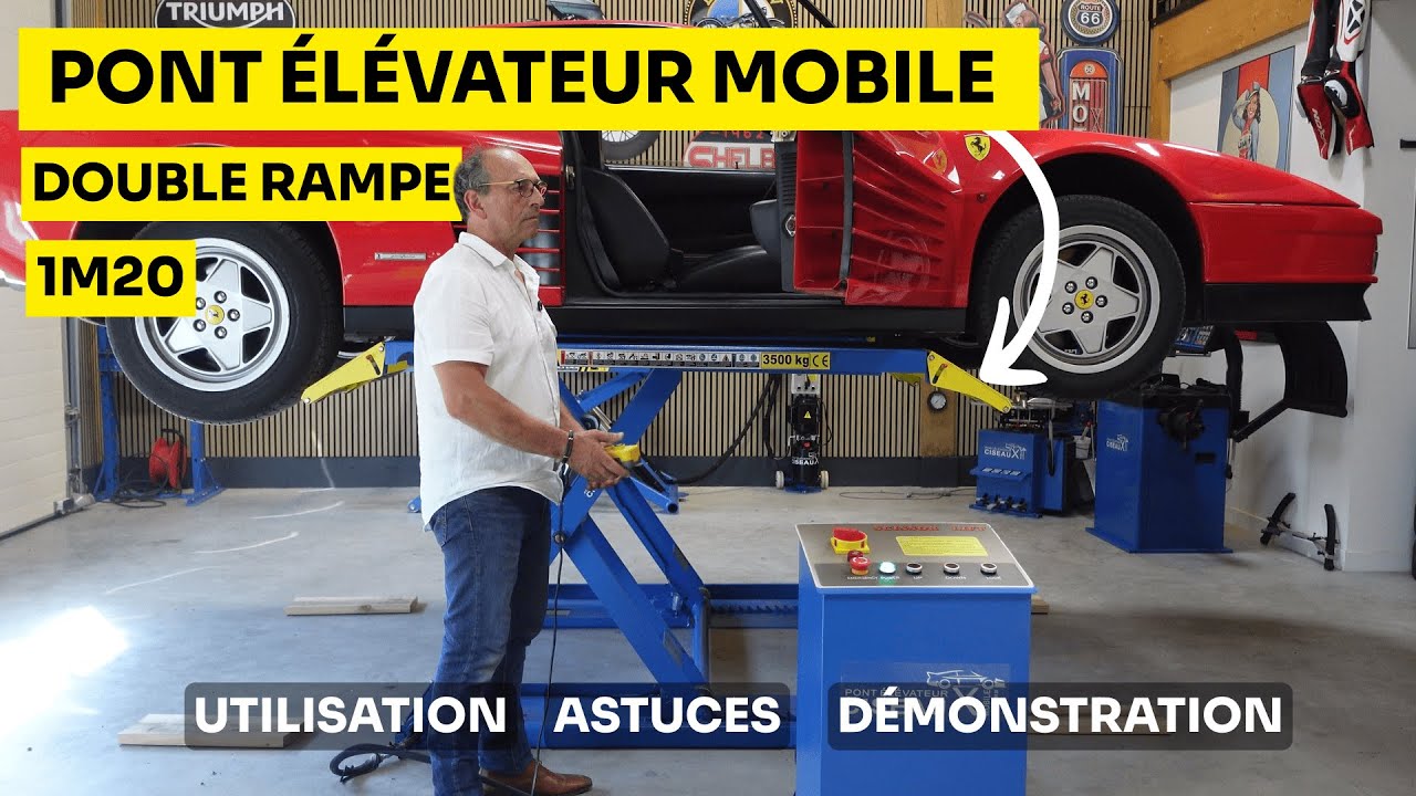 Pont élévateur mobile double rampe 1m20 - Démonstration et Utilisation
