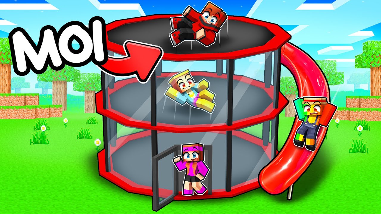 J'ai transformé mon trampoline en MAISON sur Minecraft !