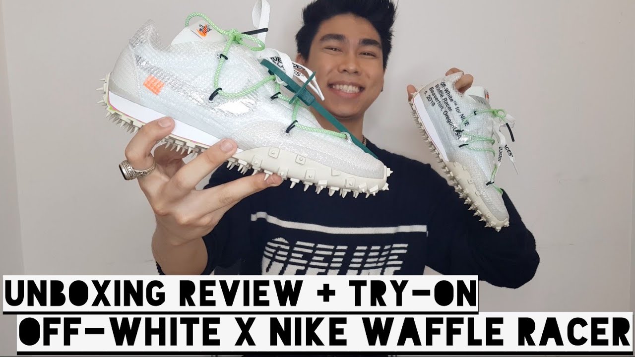 Off-White x Nike Waffle Racer Unboxing Review + Try-on