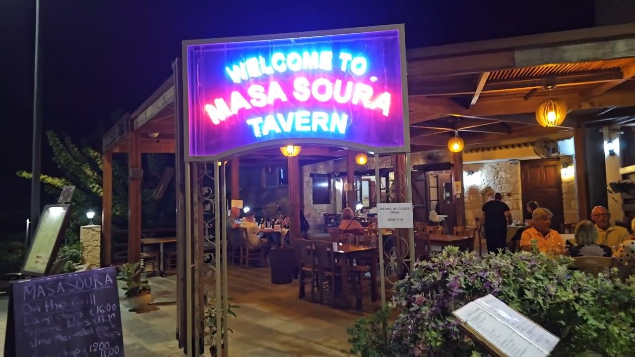 Cyprus Evening Walk Tala Village Peyia Village Square & Restaurants