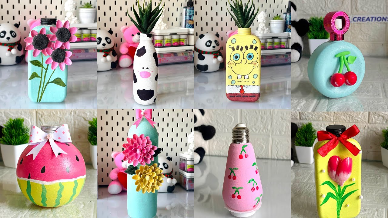 Creative bottle Arts / Beautiful Bottle Arts/ Bottle painting ideas