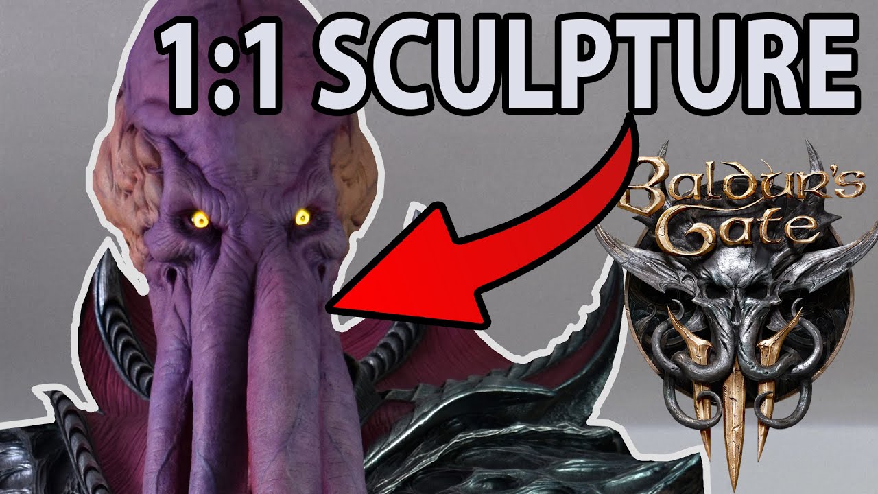 My life size Baldurs Gate 3 Mind Flayer Statue one year solo build