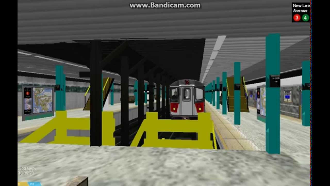 OpenBVE: R142 (3) Train Arrives at New Lots Avenue