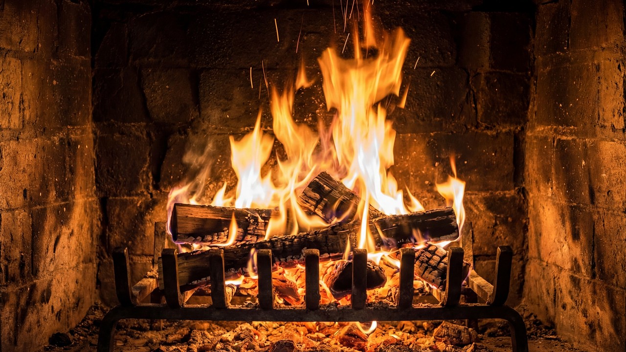 🔥 Fireplace Classic 4K. Cozy Fire with Crackling Fireplace Sounds. Fireplace 4K UHD