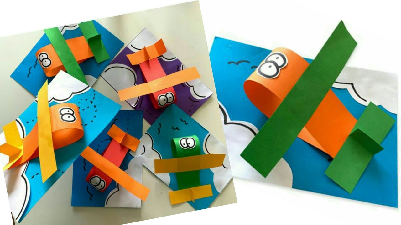 pesawat dari kertas || ide kegiatan tema kendaraan || how to make a plane out of paper