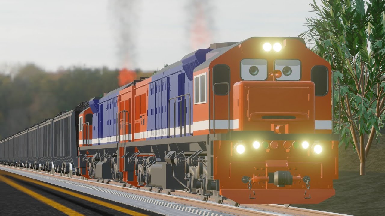 BEBAN BERAT... Double Traksi Kereta Api CC 205 membawa rangkaian BABARANJANG