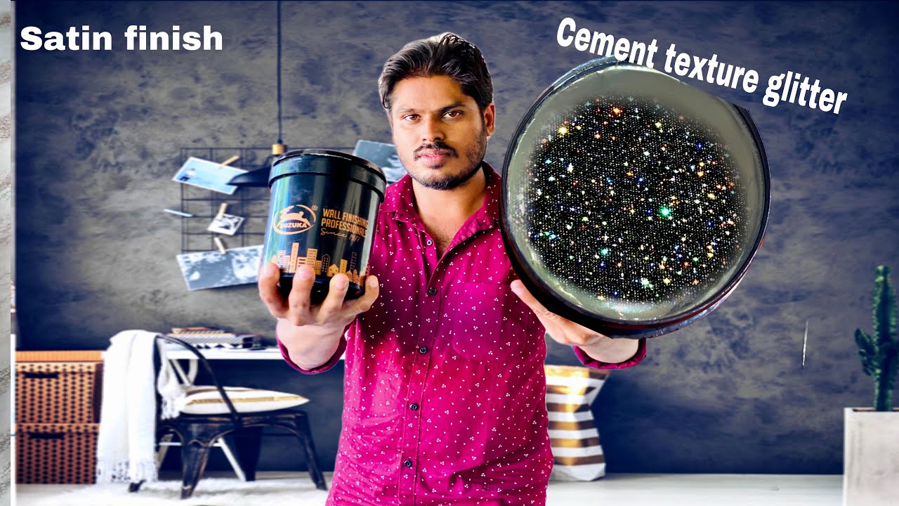 How to make glitter cement texture design on walls|wall texture designing|Suzuka cement texture
