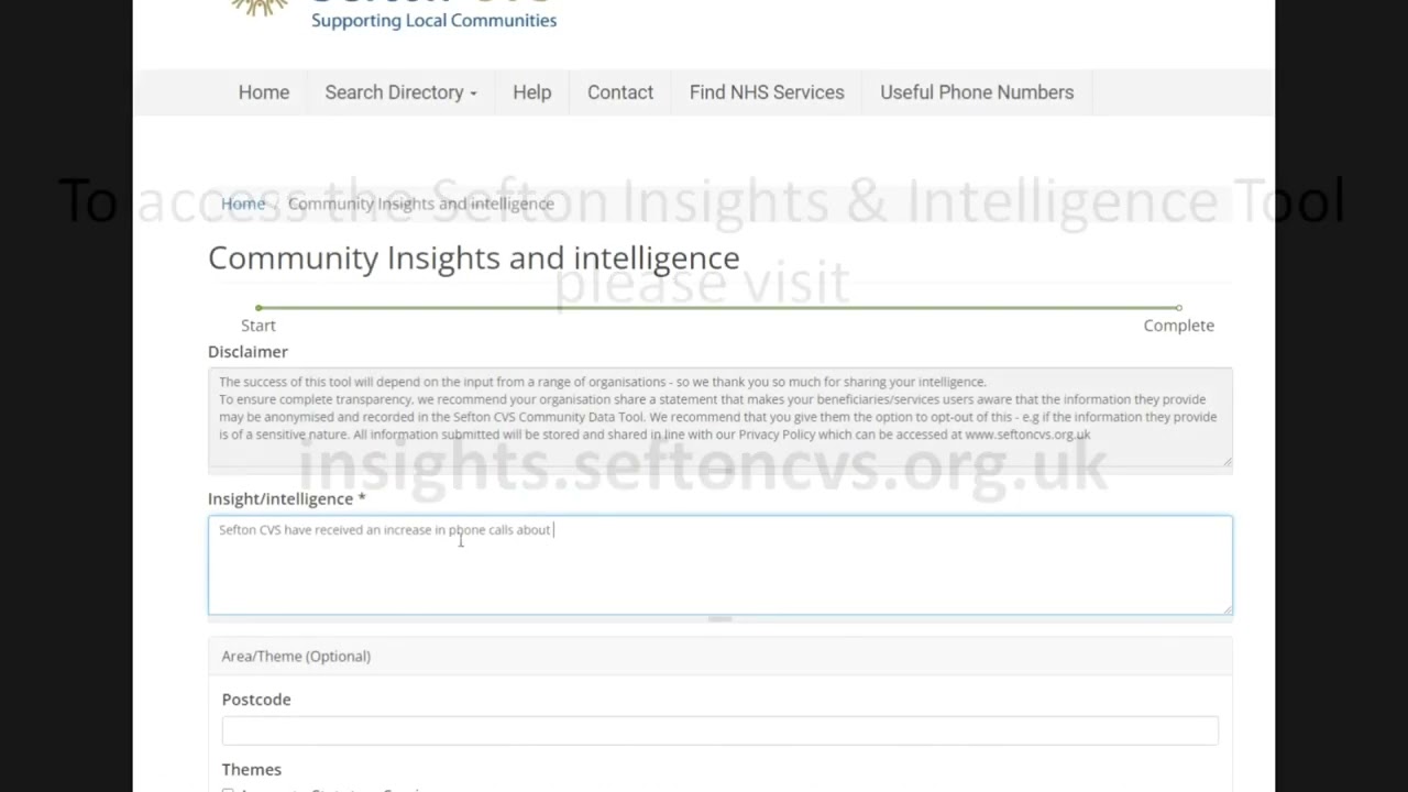 Sefton Community Insights & Intelligence Tool