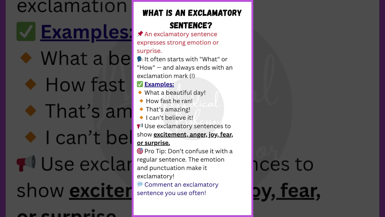 What Is an Exclamatory Sentence? | Grammar Tip with Examples