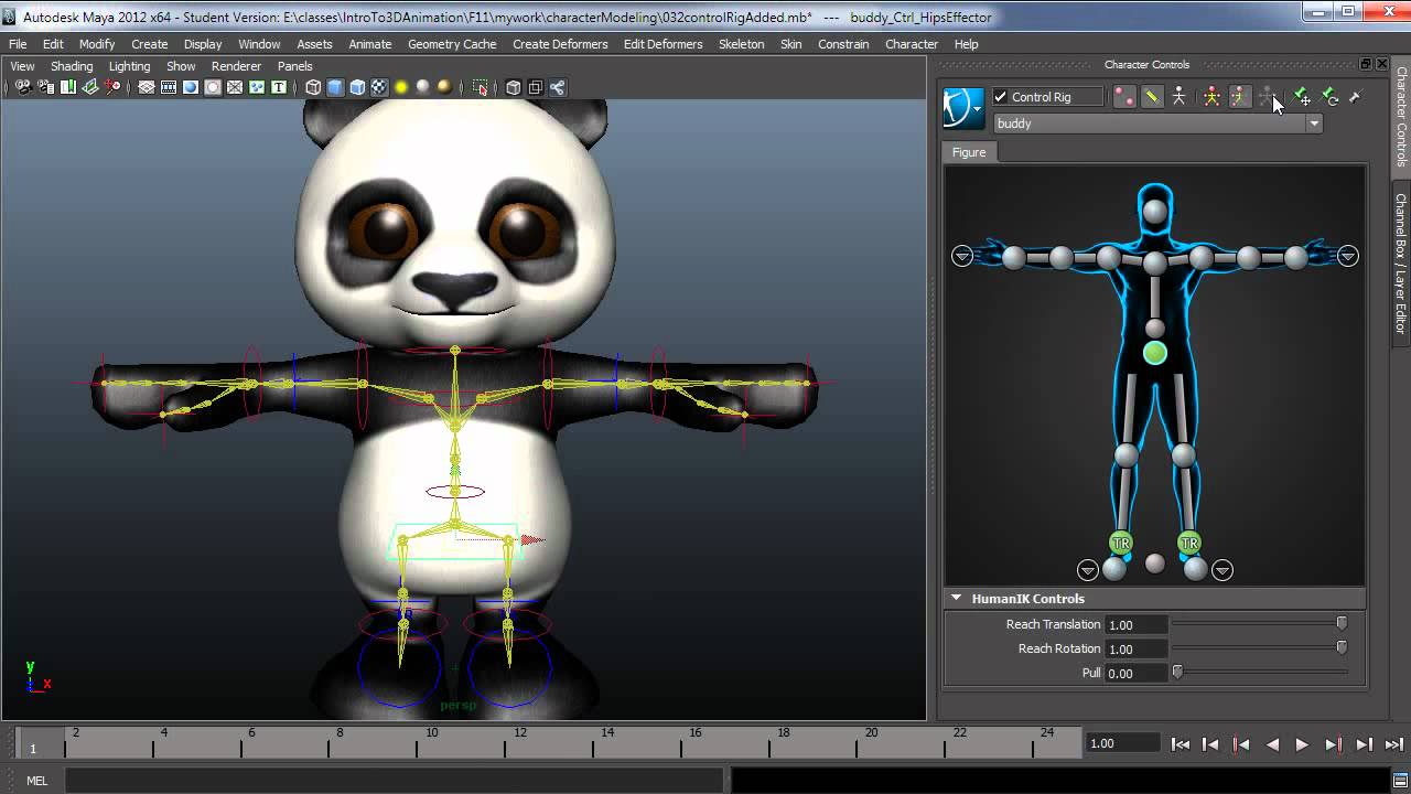 Setting up Human IK in Maya 2012 pt12 Control Rig Overview