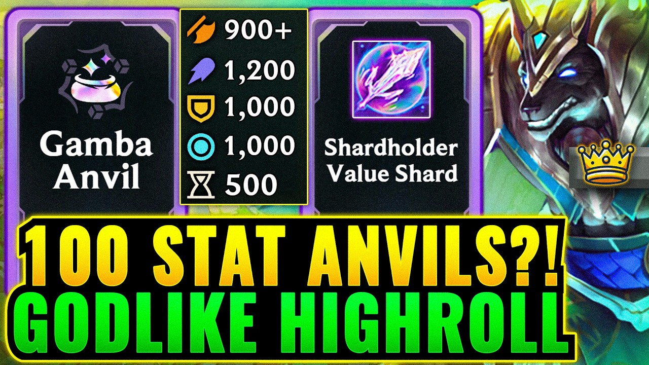 100 Stat Anvil Run: Thousands of Stats w/ Early Fortune + Gamba Anvil | League Arena Gameplay