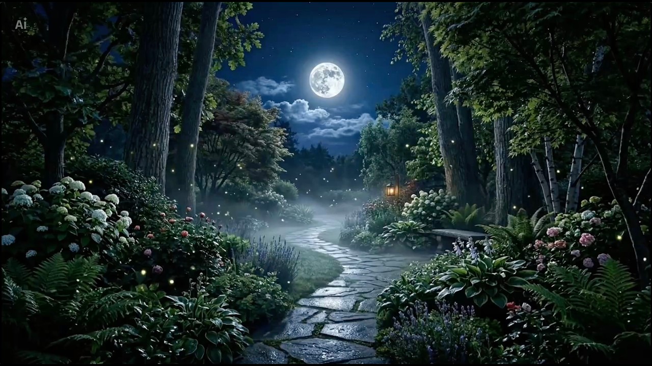 Ночной джаз для сна 🌙 Расслабляющий блюз и атмосфера ночного сада | Night Jazz for Sleep