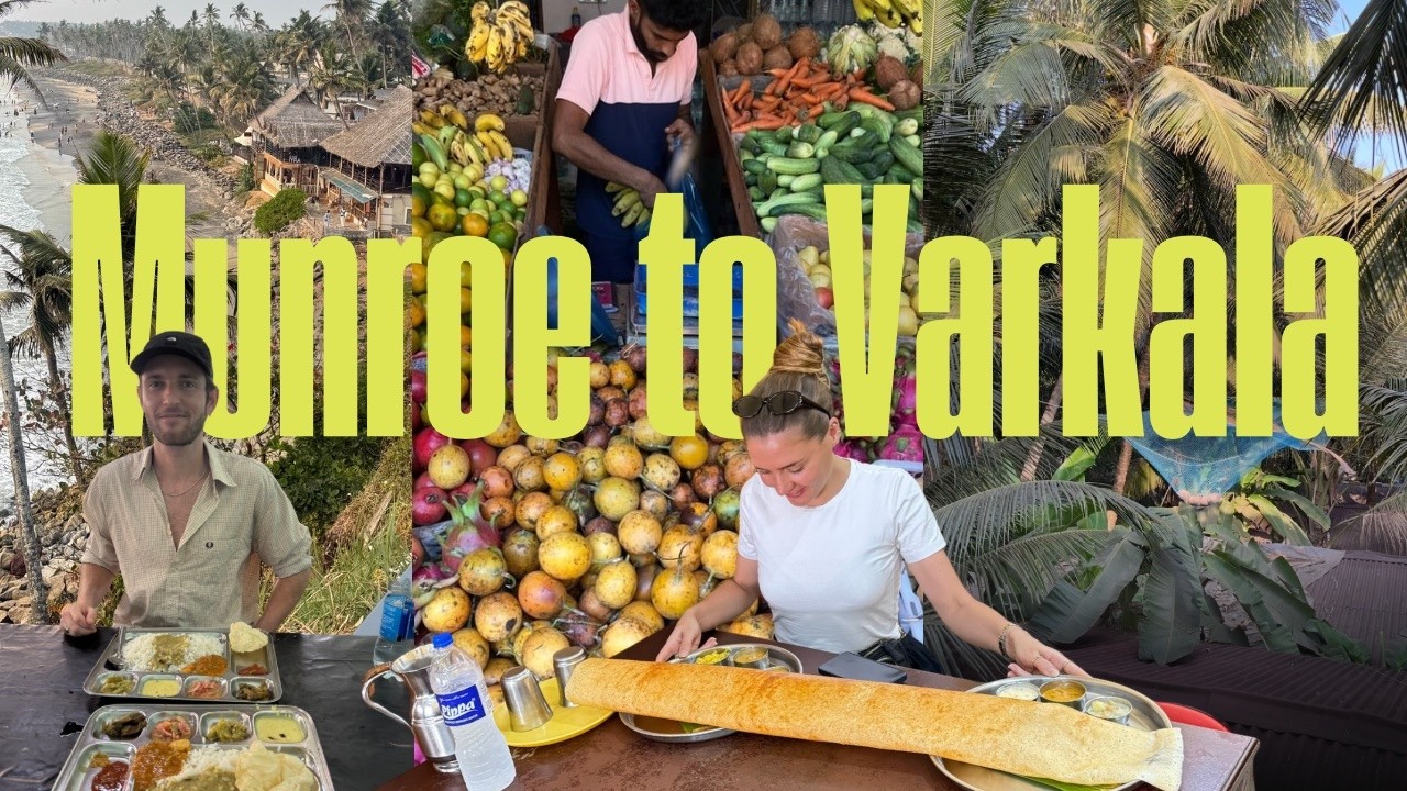Ended Up on an Indian Sleeper Train 🇮🇳 | Munroe to Varkala, Cheap Eats & the World’s Biggest Dosa!
