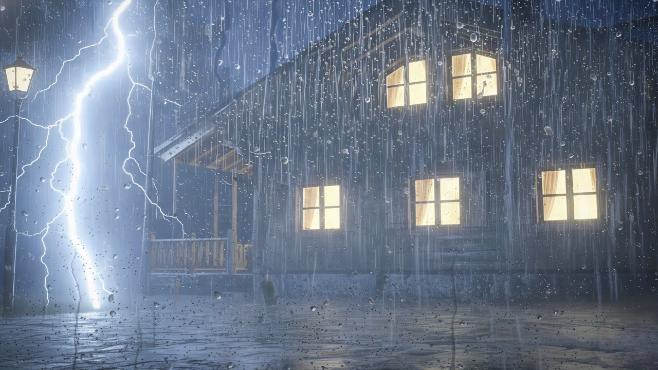 Heavy Rain & Powerful Thunderstorm for Deep, Fast Sleep 🌙 (8 Hours, No Ads)