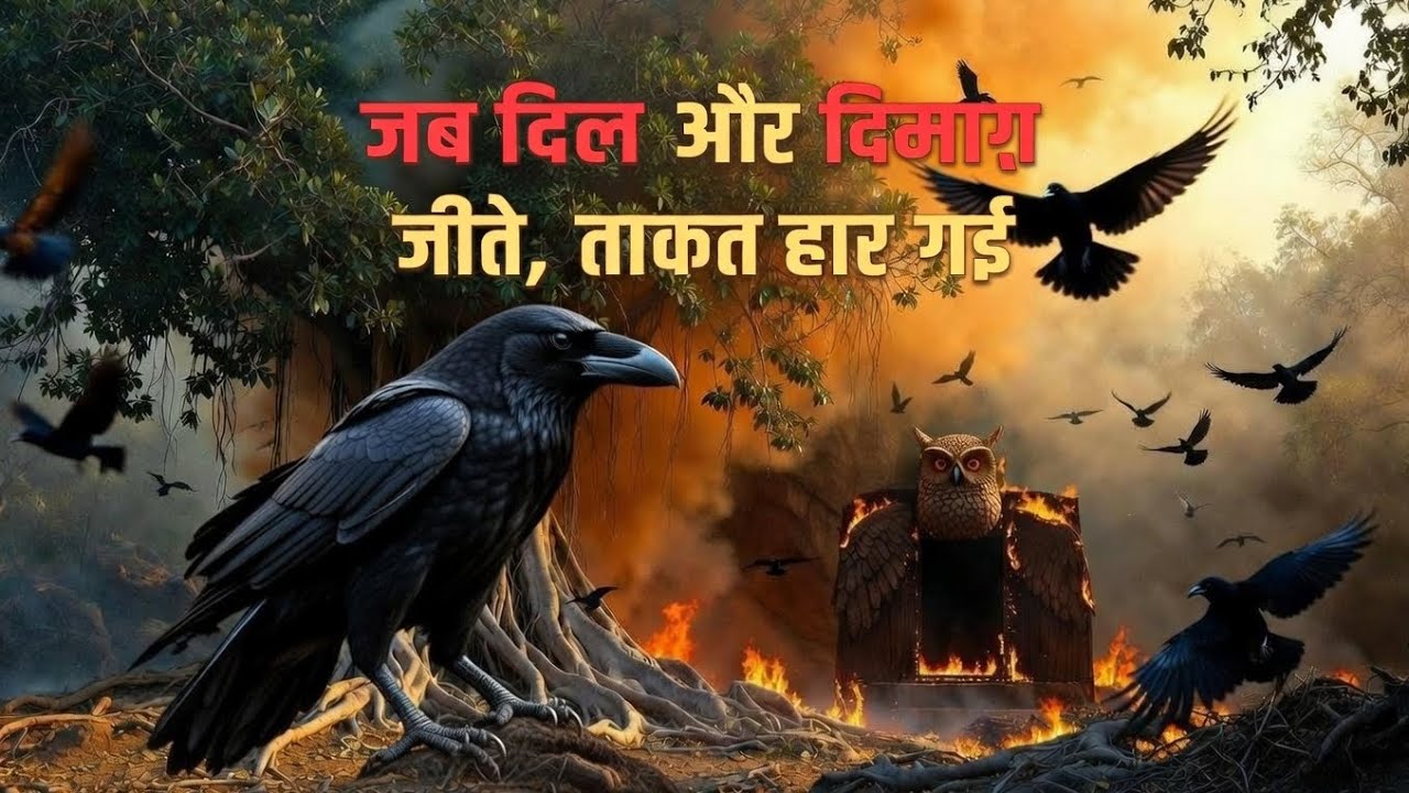 🦉🔥 कौवे ने उल्लुओं की सेना को कैसे हराया? | बुद्धि बनाम ताकत | Animated Moral Story