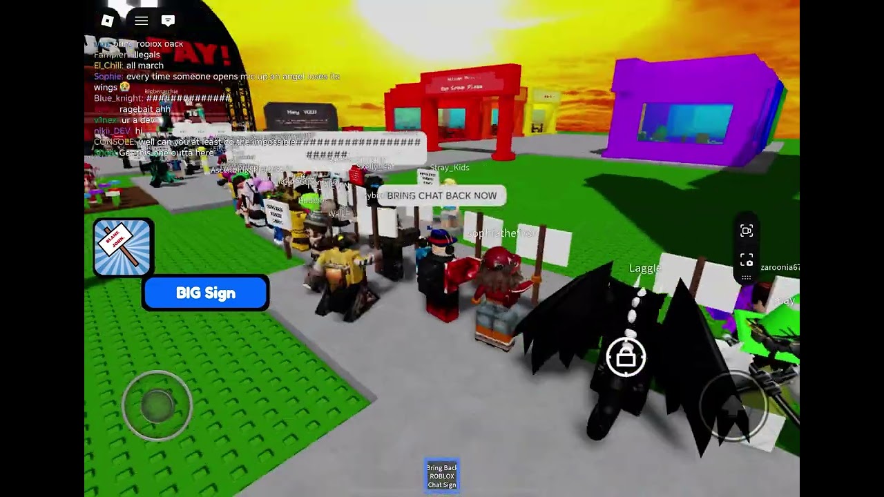 Protesting in Roblox to bring back chat.
