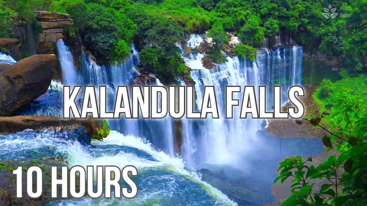 Soothing Nature Waterfall Ambience (Kalandula Falls in Angola) (10 hours White noise for sleeping)